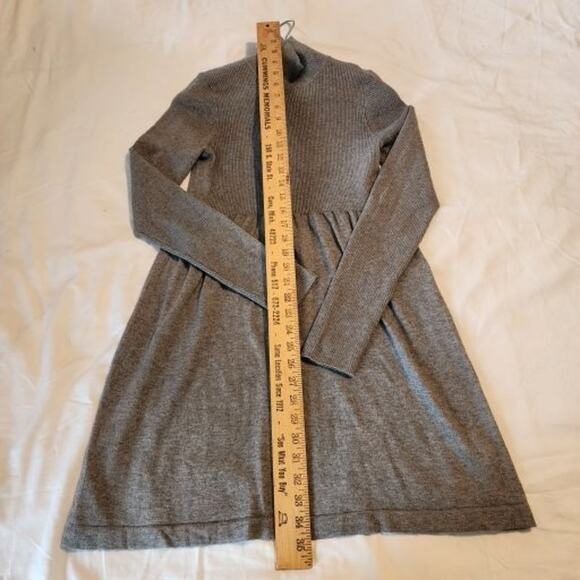 Magaschoni Medium Cashmere/Silk Blend Mock Neck Grey Sweater Dress Long-Sleeved - Picture 4 of 11
